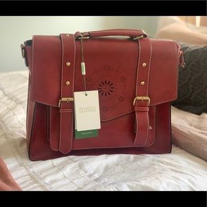 Ecosusi Red Satchel Laptop Bag